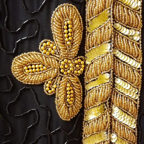 NWT, Vintage Laurence Kazar Black and Gold Hand Beaded Jacket - Picture 7 of 17